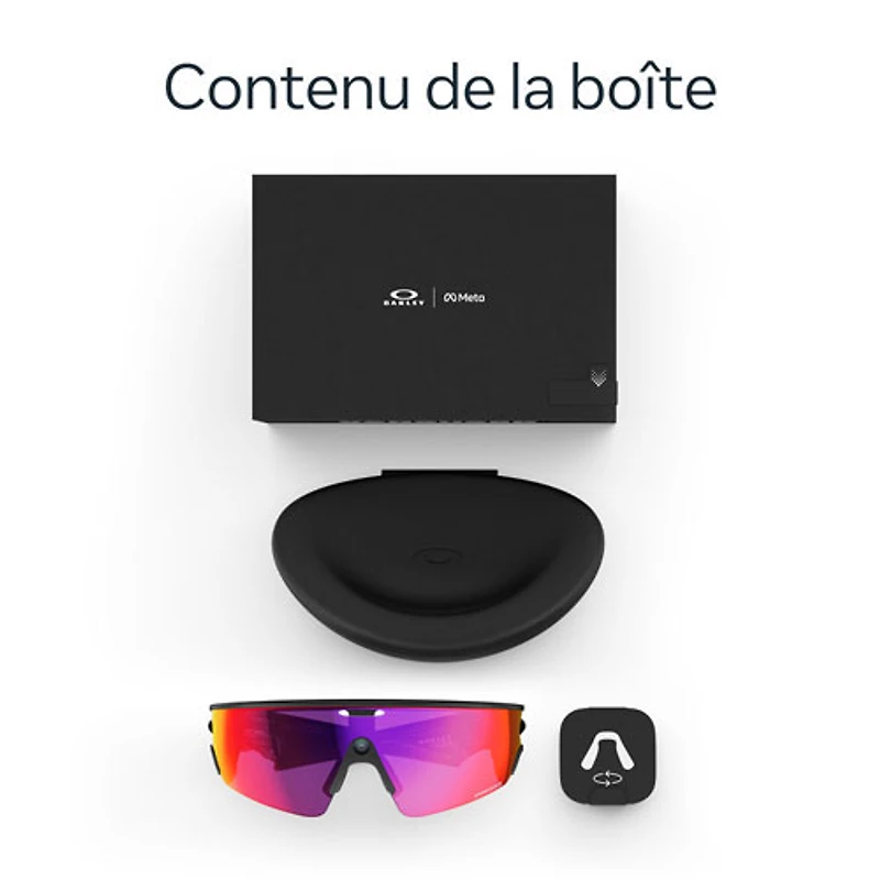 Lunettes Vanguard de Meta | Oakley avec Meta AI, audio, photo et vidéo - Noir/Verres Prizm Road