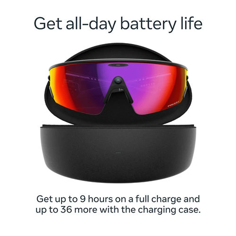 Lunettes Vanguard de Meta | Oakley avec Meta AI, audio, photo et vidéo - Noir/Verres Prizm Road