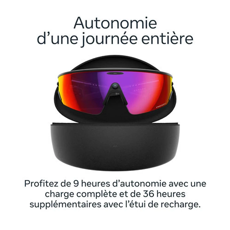 Lunettes Vanguard de Meta | Oakley avec Meta AI, audio, photo et vidéo - Noir/Verres Prizm Road