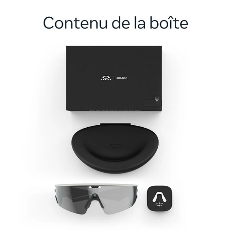 Lunettes Vanguard de Meta | Oakley avec Meta AI, audio, photo et vidéo - Blanc/Verres Prizm noirs