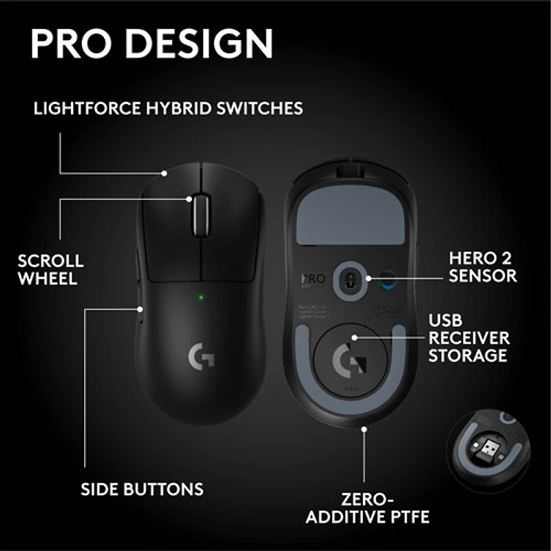 Souris de jeu optique sans fil de 44000 ppp Pro X Superlight 2 SE de Logitech G - Noir - Exclusivité de Best Buy