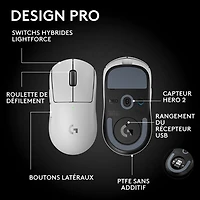Souris de jeu optique sans fil de 44000 ppp PRO X Superlight 2 SE de Logitech - Blanc