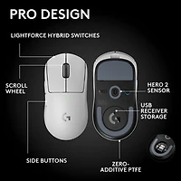Souris de jeu optique sans fil de 44000 ppp PRO X Superlight 2 SE de Logitech - Blanc
