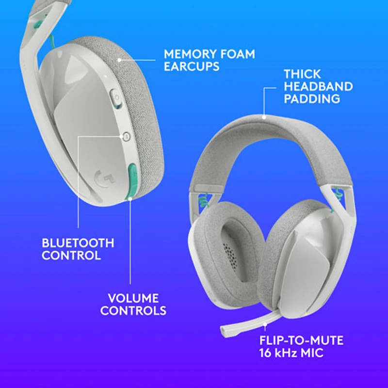 Casque de jeu sans fil G321 LIGHTSPEED de Logitech - Blanc