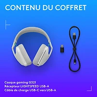 Casque de jeu sans fil G321 LIGHTSPEED de Logitech - Blanc