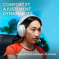 Casque de jeu sans fil G321 LIGHTSPEED de Logitech - Blanc