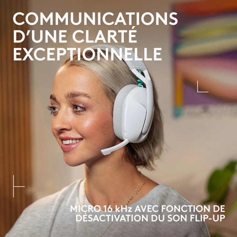 Casque de jeu sans fil G321 LIGHTSPEED de Logitech - Blanc