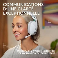 Casque de jeu sans fil G321 LIGHTSPEED de Logitech - Blanc