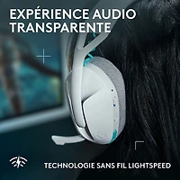 Casque de jeu sans fil G321 LIGHTSPEED de Logitech - Blanc