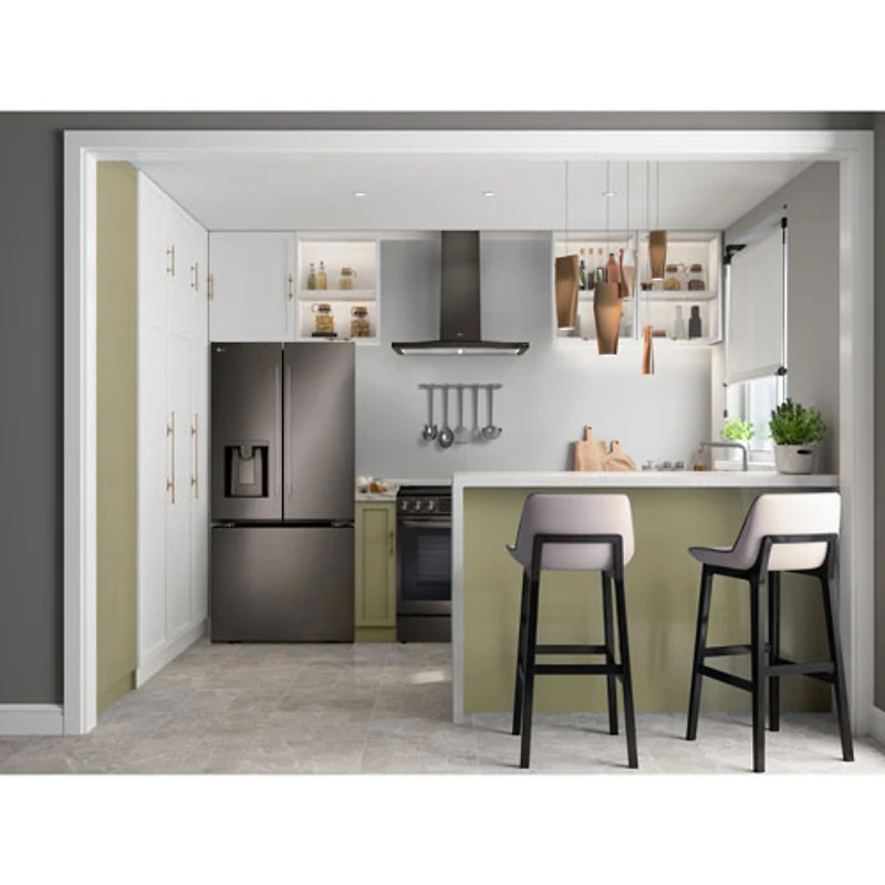 LG 36" 25.1 Cu. Ft. French Door Refrigerator with Water & Ice Dispenser (LF25H6330D) - Black Stainless Steel