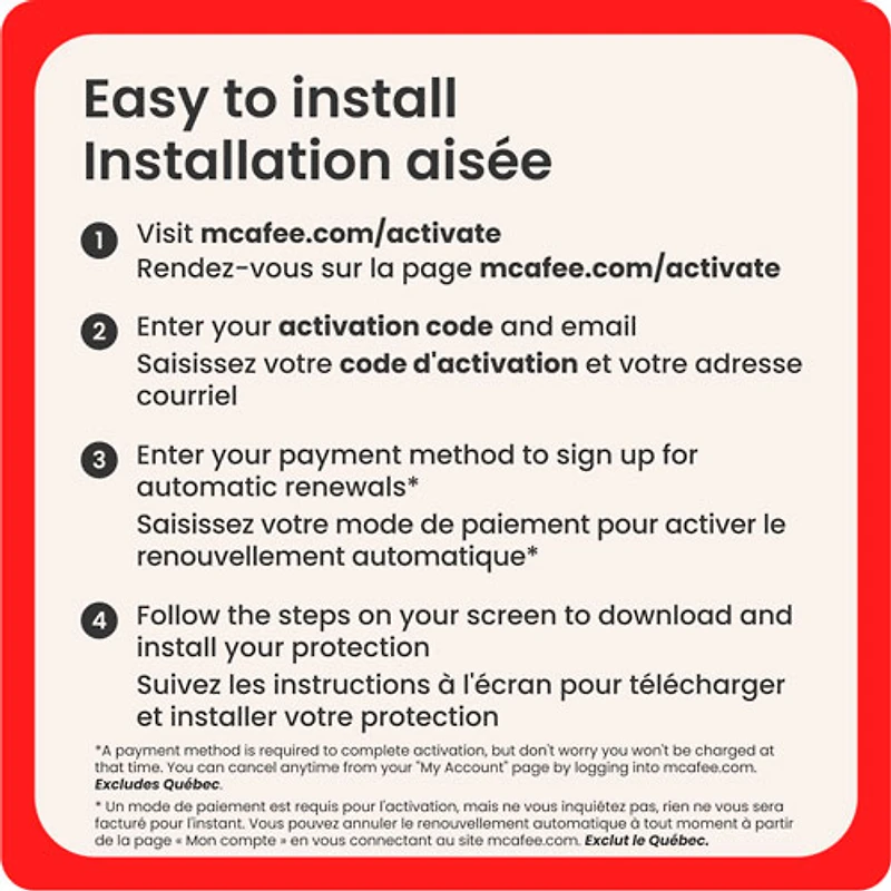 McAfee Total Protection (Windows/Mac/Android/iOS) - 3 appareils - 1 an - Téléchargement numérique - 2025