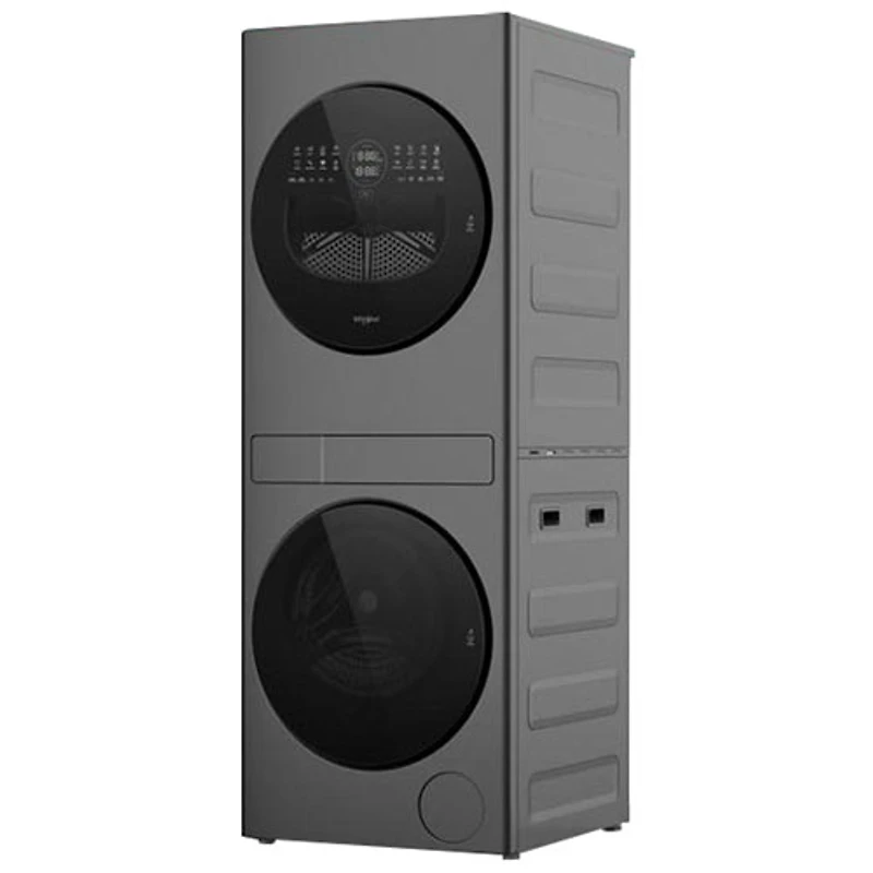 Duo laveuse-sécheuse électrique avec pompe à chaleur 3,2 pi³ de Whirlpool (YWFH5424SJ) - Titane métallique