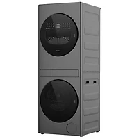 Duo laveuse-sécheuse électrique avec pompe à chaleur 3,2 pi³ de Whirlpool (YWFH5424SJ) - Titane métallique