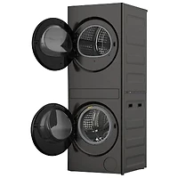 Duo laveuse-sécheuse électrique avec pompe à chaleur 3,2 pi³ de Whirlpool (YWFH5424SJ) - Titane métallique