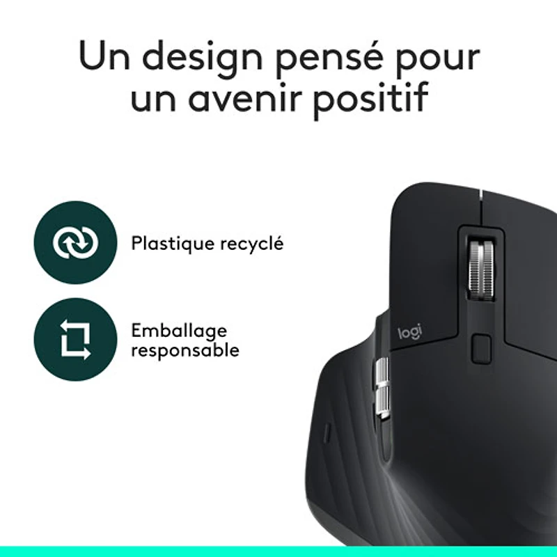 Souris avec capteur Darkfield haute précision MX Master 3S Bluetooth de Logitech - Noir