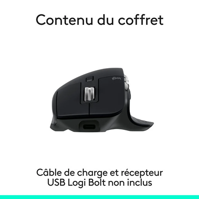 Souris avec capteur Darkfield haute précision MX Master 3S Bluetooth de Logitech - Noir