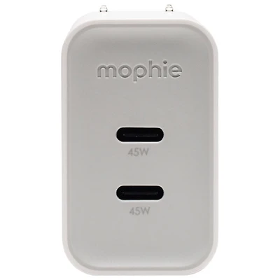 Mophie 45W Duo USB-C GaN Power Adapter - Black