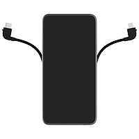 Mophie Powerstation Plus 10000 mAh 30W USB-C PD Power Bank with Built-In USB-C and Lightning Cables - Black