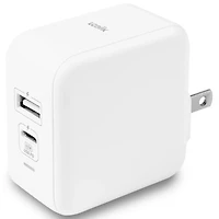 LOGiiX Power Plus Duo 65W USB-A/USB-C GaN Wall Charger - White