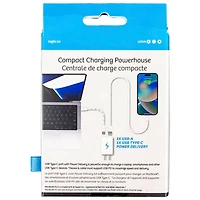 LOGiiX Power Plus Duo 65W USB-A/USB-C GaN Wall Charger - White