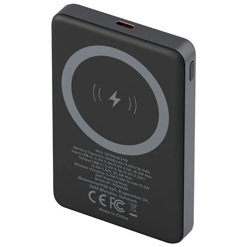 Dbramante1928 Re-Charge mAh 15W USB-C Power Bank with Wireless MagSafe and Qi2 Charger