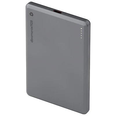 Chargeur portable USB-C 15 W 5000 mAh Re-Charge de Dbramante1928 avec chargeur Qi2 et MagSafe sans fil - Gris