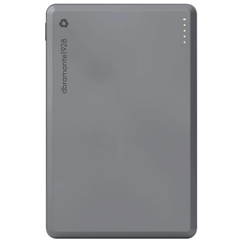Chargeur portable USB-C 15 W 5000 mAh Re-Charge de Dbramante1928 avec chargeur Qi2 et MagSafe sans fil - Gris