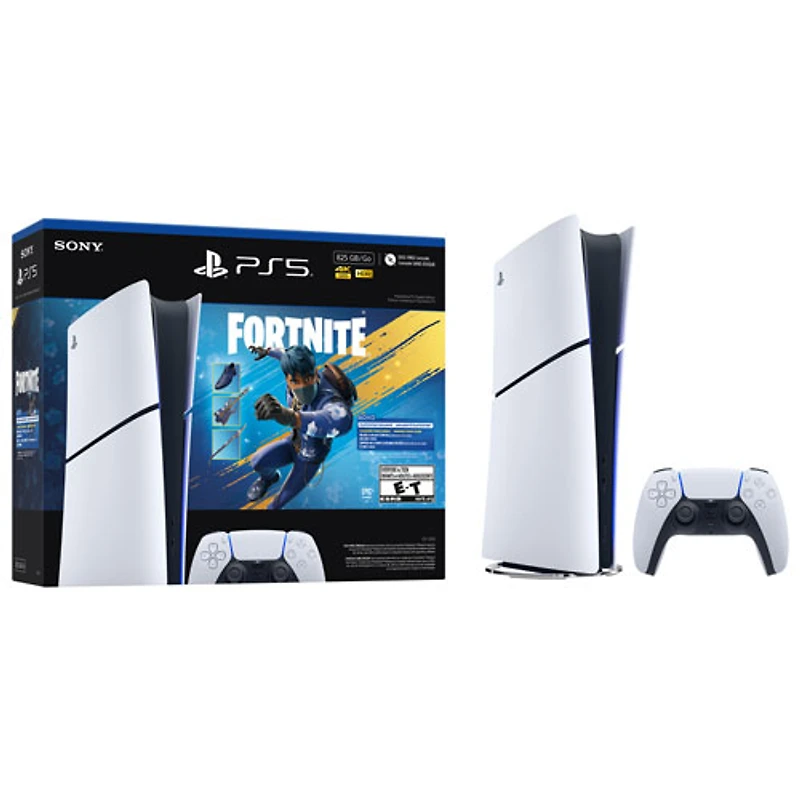 Ensemble PlayStation 5 mince édition numérique de 825 Go avec Fortnite Flowering Chaos