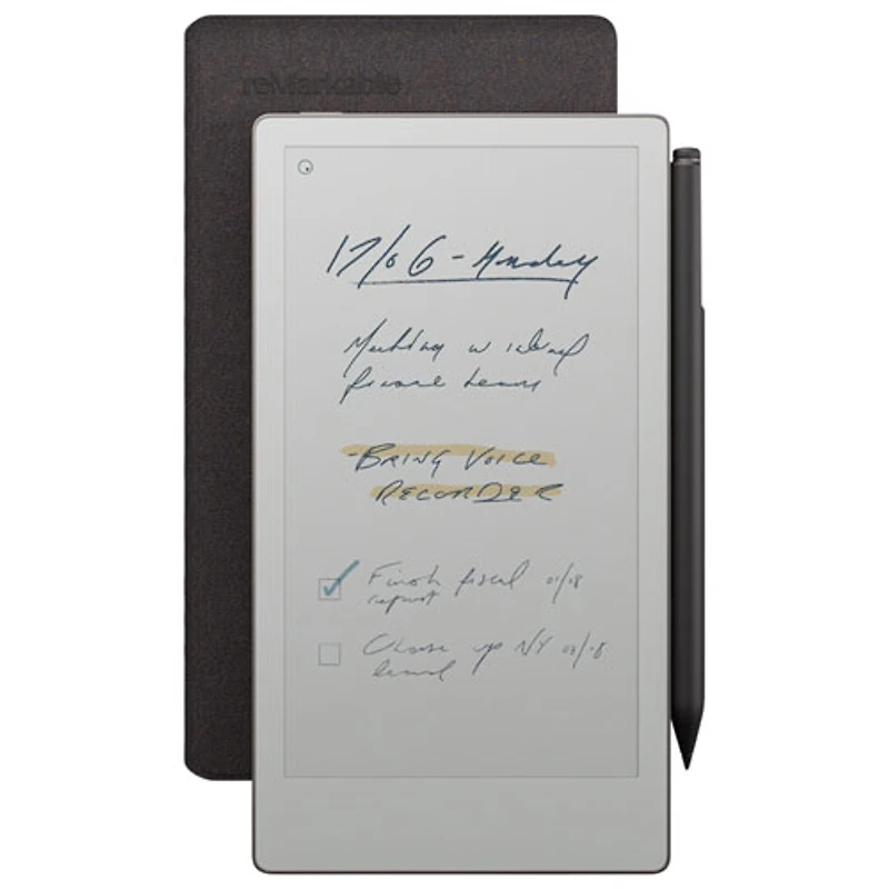 reMarkable Paper Pro Move 7.3" 64GB Paper Tablet with Marker Plus Pen & Poly Folio Case - Basalt