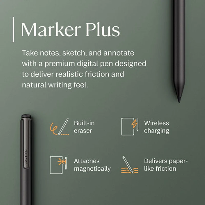 reMarkable Paper Pro Move 7.3" 64GB Paper Tablet with Marker Plus Pen - Silver