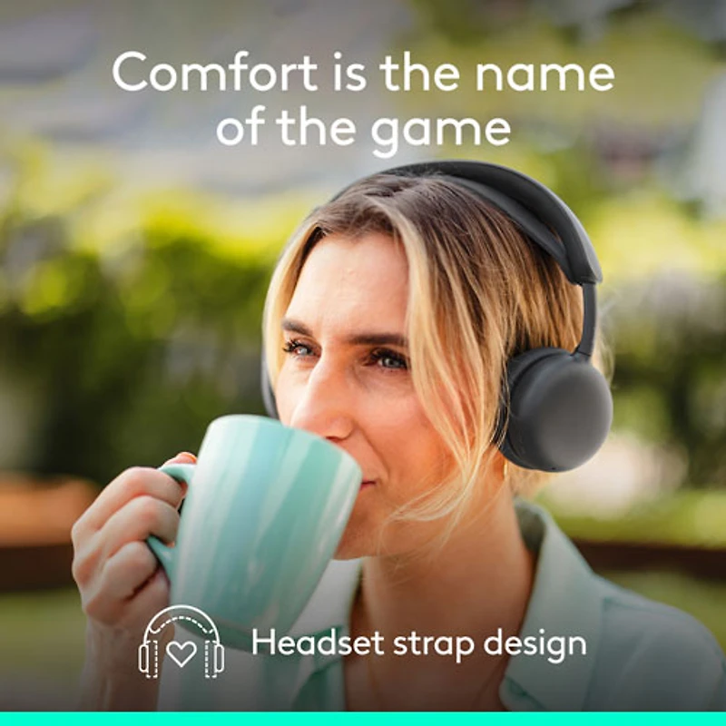 Casque d'écoute Bluetooth à suppression du bruit sans fil Zone 2 ES de Logitech - Graphite