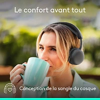 Casque d'écoute Bluetooth à suppression du bruit sans fil Zone 2 ES de Logitech - Graphite
