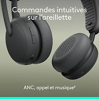 Casque d'écoute Bluetooth à suppression du bruit sans fil Zone 2 ES de Logitech - Graphite