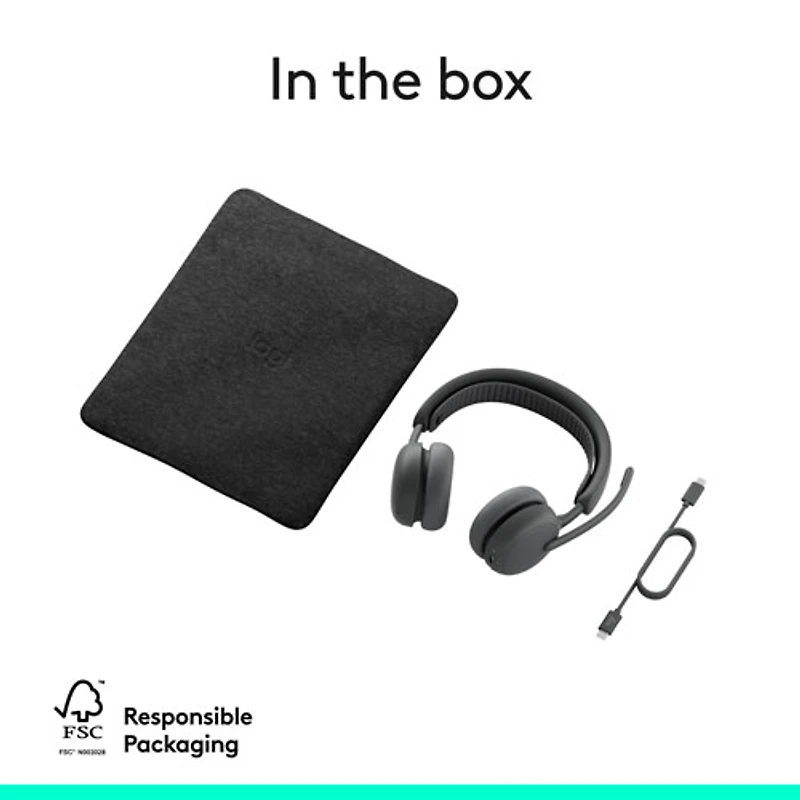 Casque d'écoute Bluetooth à suppression du bruit sans fil Zone 2 ES de Logitech - Graphite