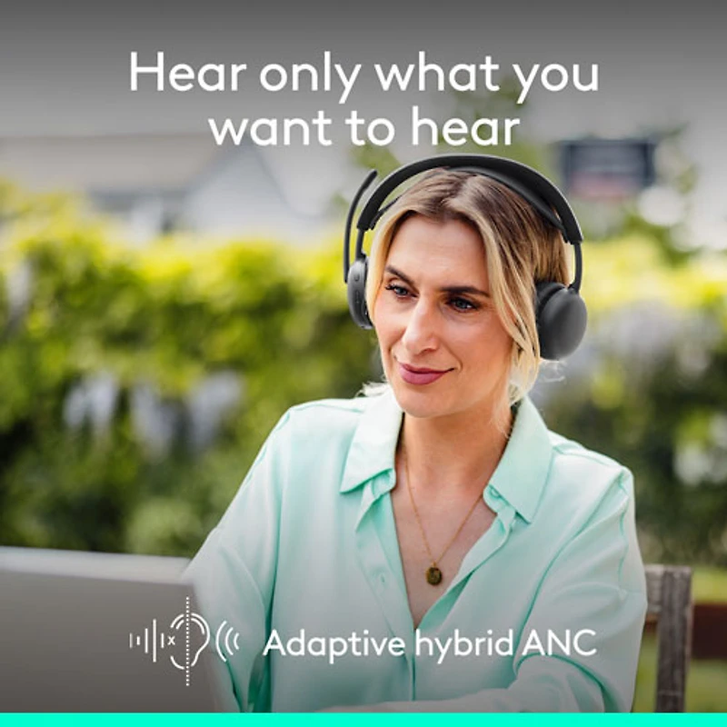 Casque d'écoute Bluetooth à suppression du bruit sans fil Zone 2 ES de Logitech - Graphite