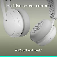 Logitech Zone 2 ES Wireless On-Ear Noise Cancelling Bluetooth Headphones - Off-White