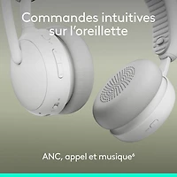 Logitech Zone 2 ES Wireless On-Ear Noise Cancelling Bluetooth Headphones - Off-White