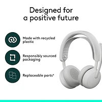 Logitech Zone 2 ES Wireless On-Ear Noise Cancelling Bluetooth Headphones - Off-White
