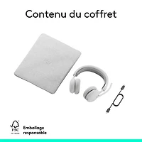 Logitech Zone 2 ES Wireless On-Ear Noise Cancelling Bluetooth Headphones - Off-White