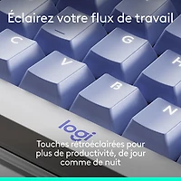 Logitech Alto Keys K98M Bluetooth Backlit Mechanical Full-Size Keyboard - Lilac - English