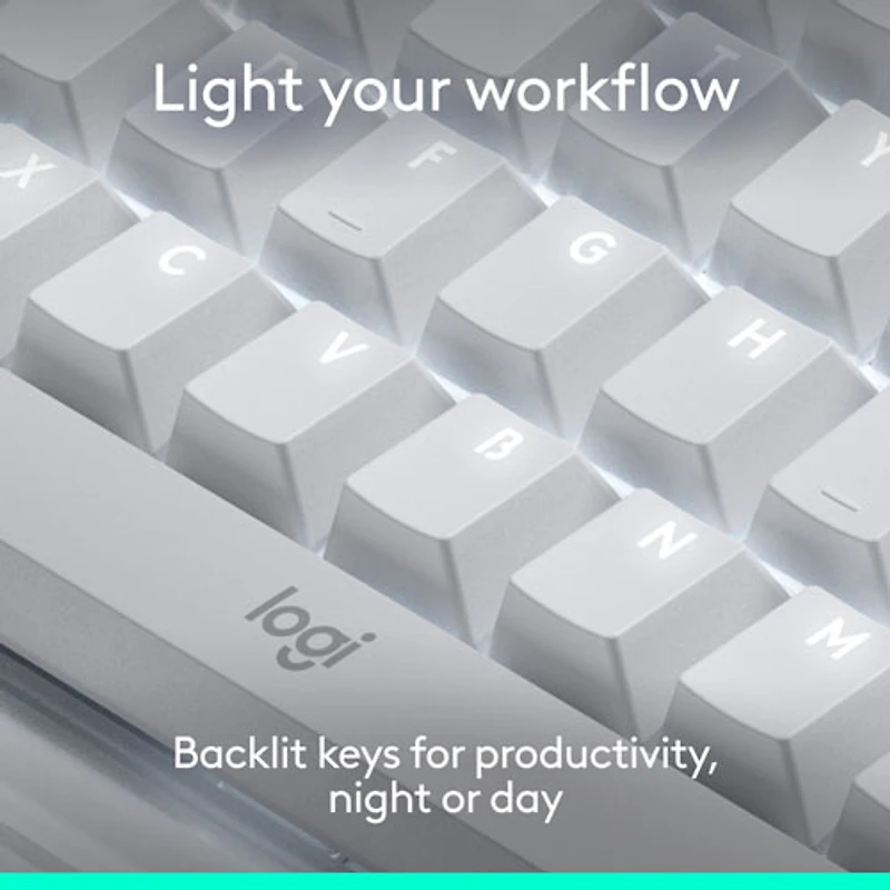 Logitech Alto Keys K98M Bluetooth Backlit Mechanical Full-Size Keyboard - Off-White - English