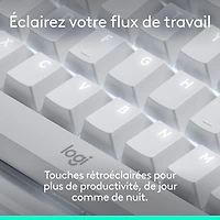Clavier pleine grandeur à touches mécaniques rétroéclairées Bluetooth Alto Keys K98M de Logitech - Blanc cassé - Anglais