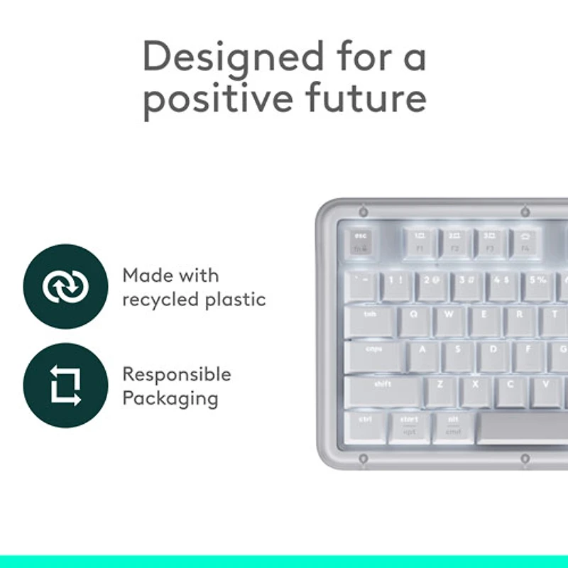 Logitech Alto Keys K98M Bluetooth Backlit Mechanical Full-Size Keyboard - Off-White - English