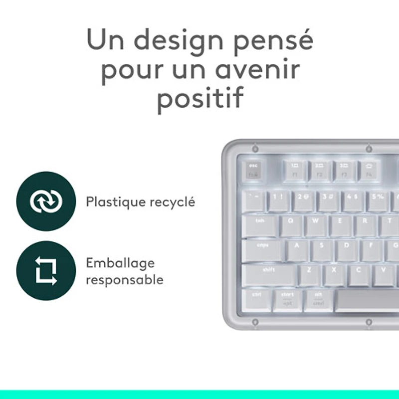Clavier pleine grandeur à touches mécaniques rétroéclairées Bluetooth Alto Keys K98M de Logitech - Blanc cassé - Anglais