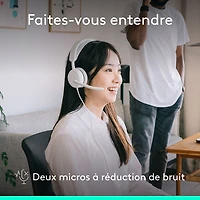 Casque d'écoute avec fil à suppression active du bruit Zone 2 de Logitech - Blanc cassé