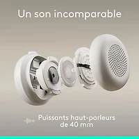 Casque d'écoute avec fil à suppression active du bruit Zone 2 de Logitech - Blanc cassé