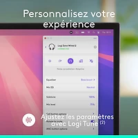 Casque d'écoute avec fil à suppression active du bruit Zone 2 de Logitech - Blanc cassé