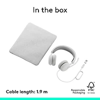 Casque d'écoute avec fil à suppression active du bruit Zone 2 de Logitech - Blanc cassé