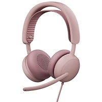 Casque d'écoute avec fil à suppression active du bruit Zone 2 de Logitech pour PC - Rose