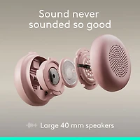 Casque d'écoute avec fil à suppression active du bruit Zone 2 de Logitech pour PC - Rose